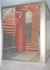 circular stair made of wood