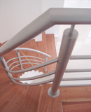 handrails of wood and steel