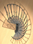 metallic spiral stair