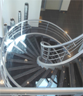 metallic spiral stairs